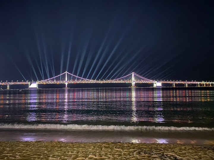 釜山(プサン)のおすすめ夜景スポット 広安里(クァンアンリ) 海水浴場 の画像